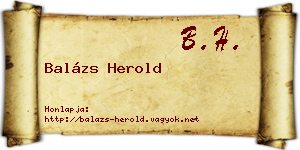 Balázs Herold névjegykártya