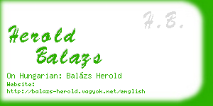 herold balazs business card